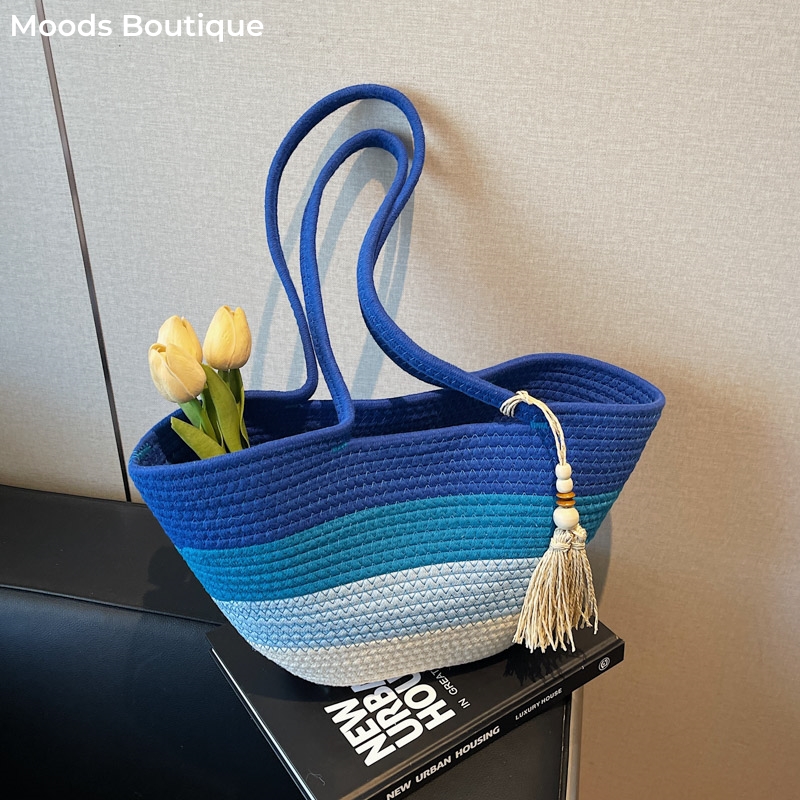 Tote Bag Sublimation - Cotton Rope Woven Design Shoulder Tote