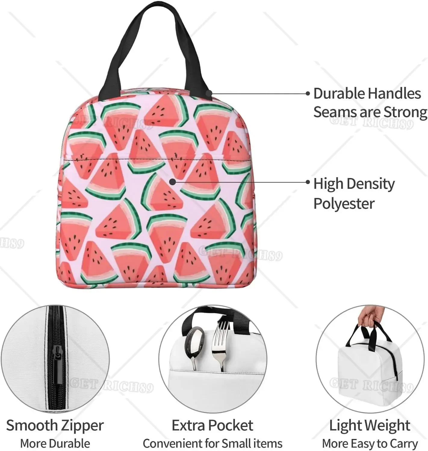 Cartoon Watermelon Cherry and  - огляд і ціна Tote Bag Sublimation