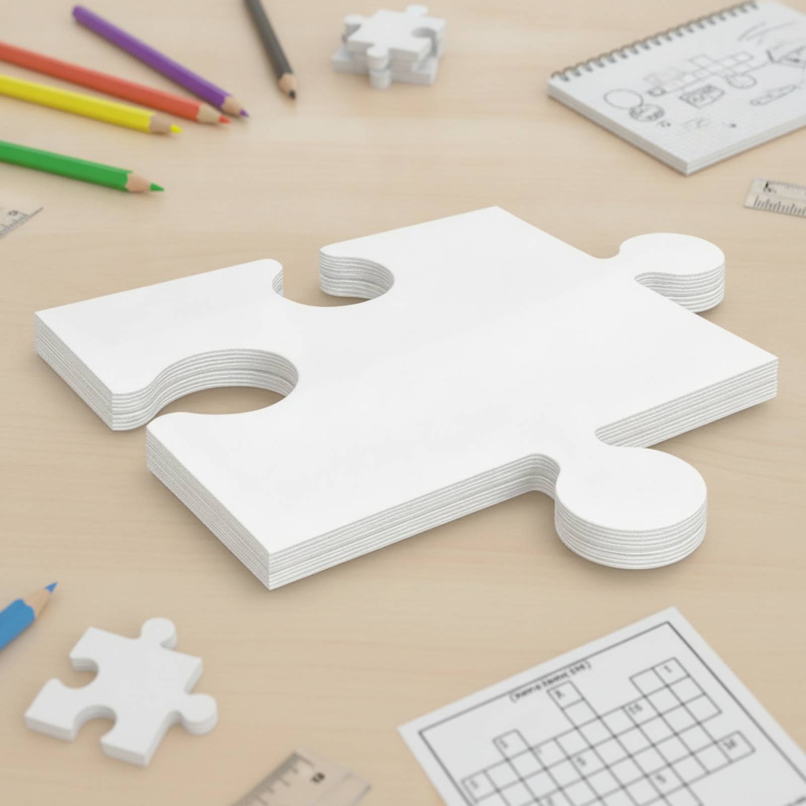 24 Pieces Blank Cardboard Puzz - огляд і ціна Puzzle Blank White