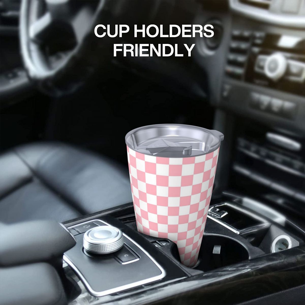 Pink White Checkerboard Patter - огляд і ціна Tumbler 20Oz White