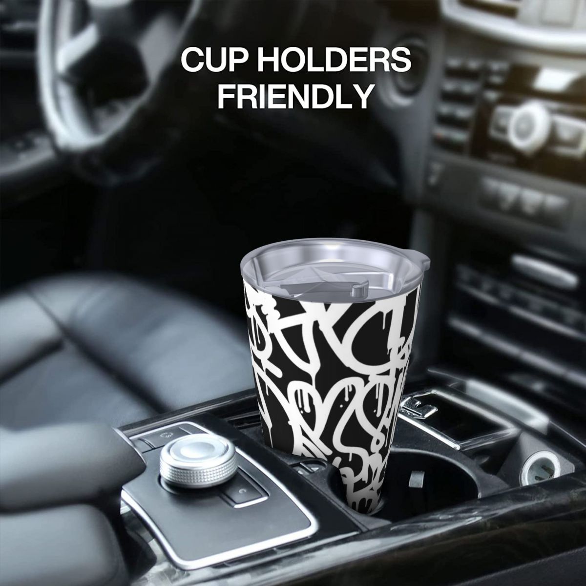 Black And White Graffiti Stain - огляд і ціна Tumbler 20Oz White