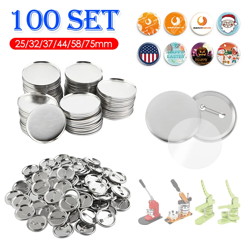 100Set Blank Badge Pin Button  - огляд і ціна Button Badge Blank