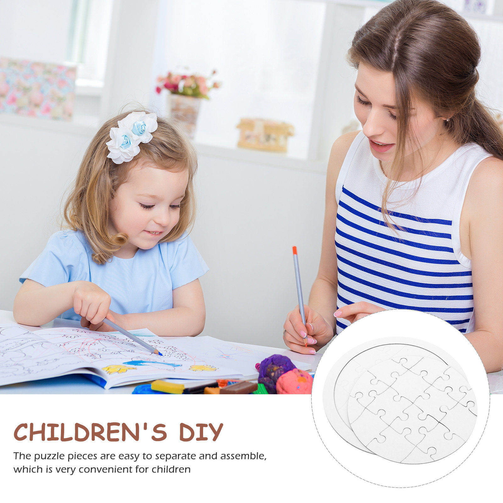 4 Sets Puzzle Blank Coloring P - огляд і ціна Puzzle Blank White