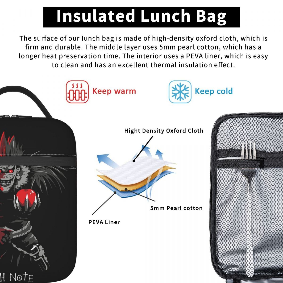 Anime Death Note L-Lawliet Ins - огляд і ціна Tote Bag Sublimation