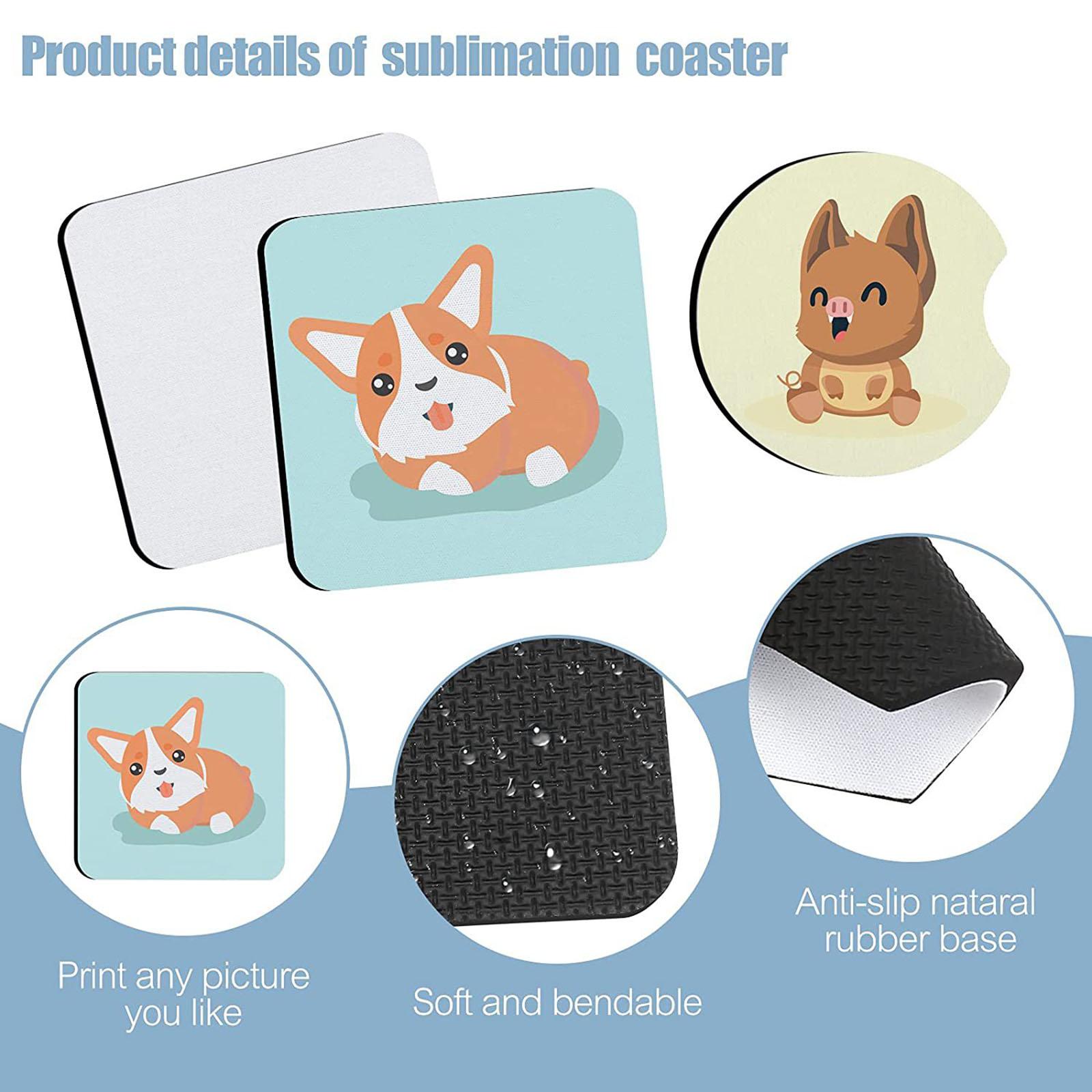 40Pcs Sublimation Cup Coasters - огляд і ціна Coaster Sublimation Blank