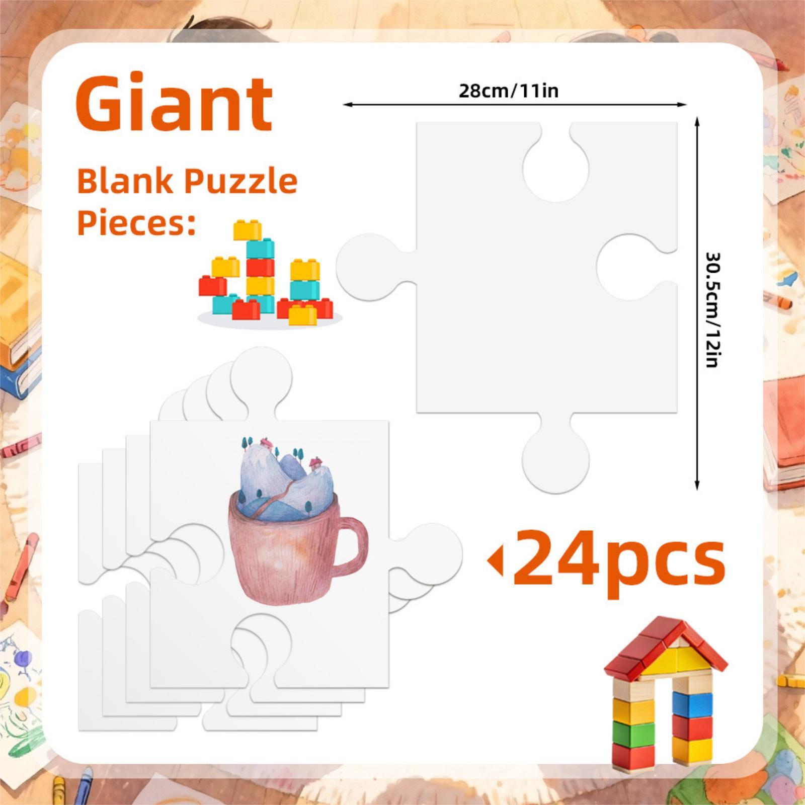 24Pcs White Cardboard Blank Ji - огляд і ціна Puzzle Blank White